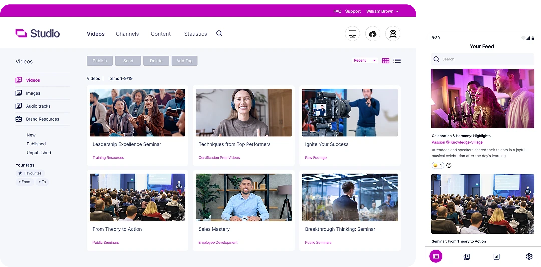 Secure online video platform for video creation, editing and delivery